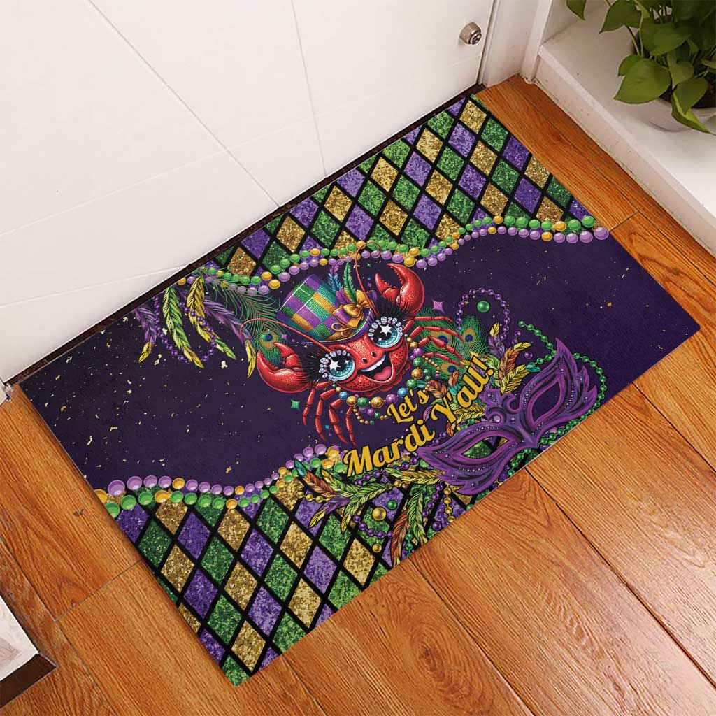 Mardi Gras Crawfish Rubber Doormat Let's Mardi Y'all - Wonder Print Shop