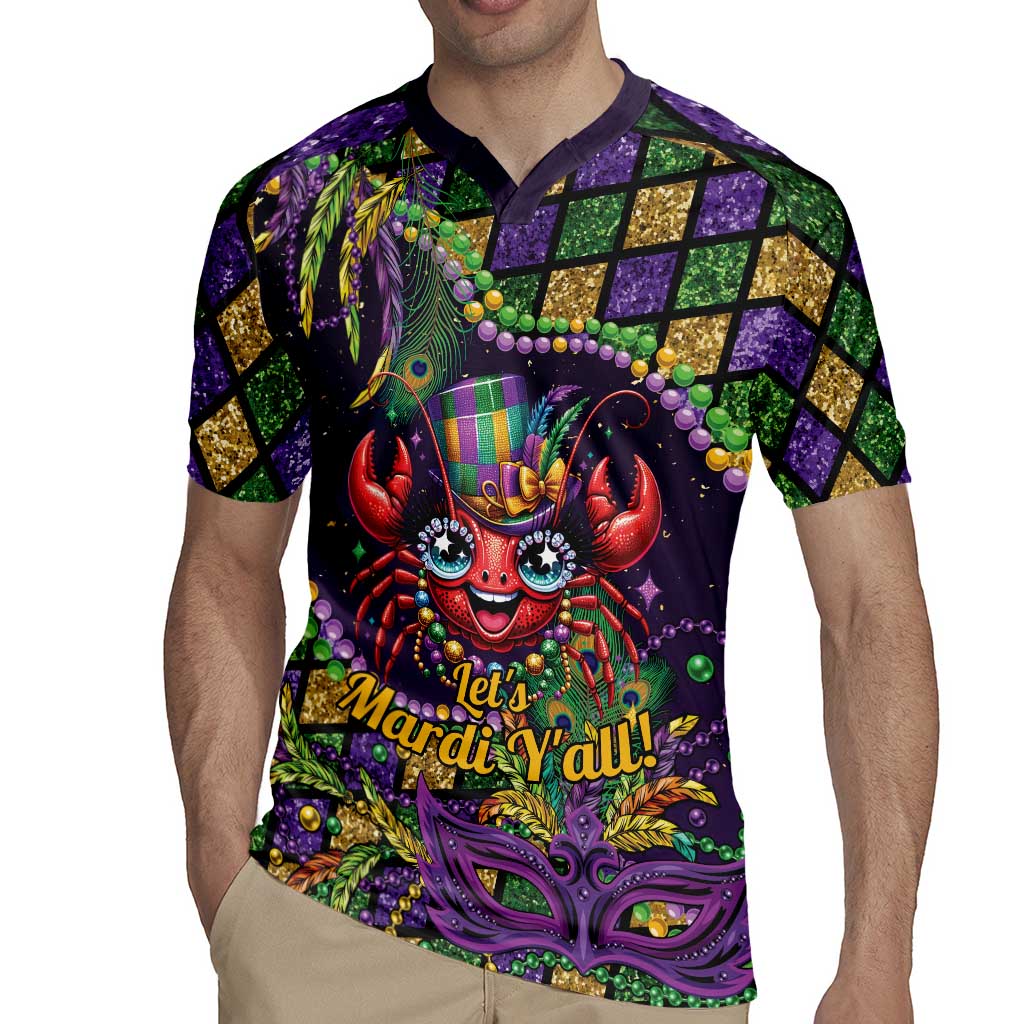Mardi Gras Crawfish Rugby Jersey Let's Mardi Y'all - Wonder Print Shop