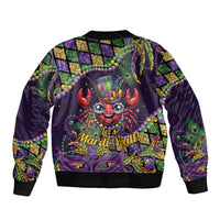Mardi Gras Crawfish Sleeve Zip Bomber Jacket Let's Mardi Y'all - Wonder Print Shop
