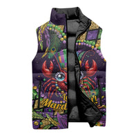 Mardi Gras Crawfish Sleeveless Puffer Jacket Let's Mardi Y'all - Wonder Print Shop