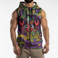 Mardi Gras Crawfish Sleeveless Zip Hoodie Let's Mardi Y'all - Wonder Print Shop