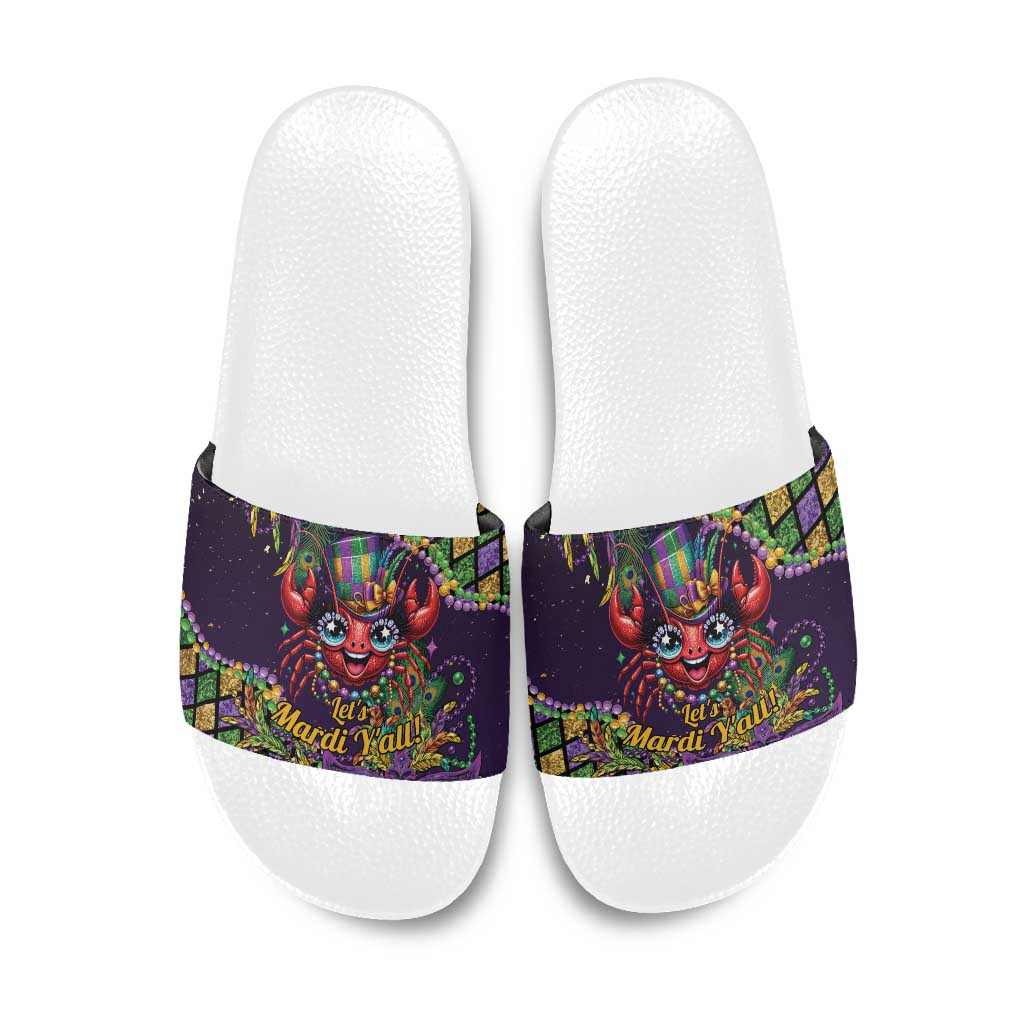 Mardi Gras Crawfish Slide Sandals Let's Mardi Y'all - Wonder Print Shop