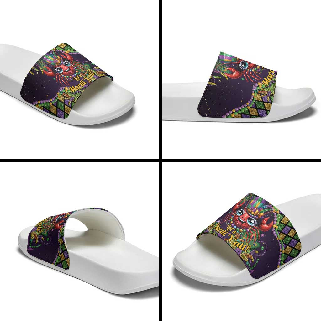Mardi Gras Crawfish Slide Sandals Let's Mardi Y'all - Wonder Print Shop