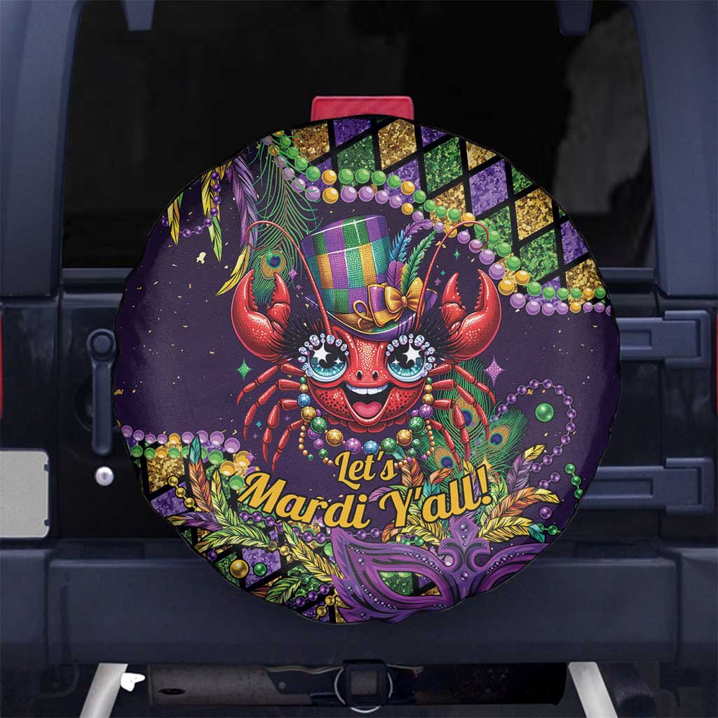 Mardi Gras Crawfish Spare Tire Cover Let's Mardi Y'all - Wonder Print Shop