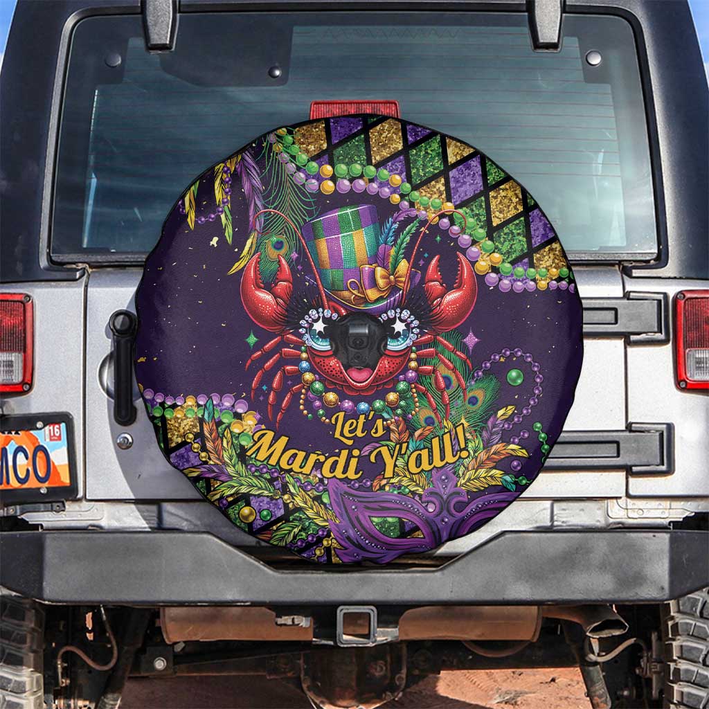 Mardi Gras Crawfish Spare Tire Cover Let's Mardi Y'all - Wonder Print Shop