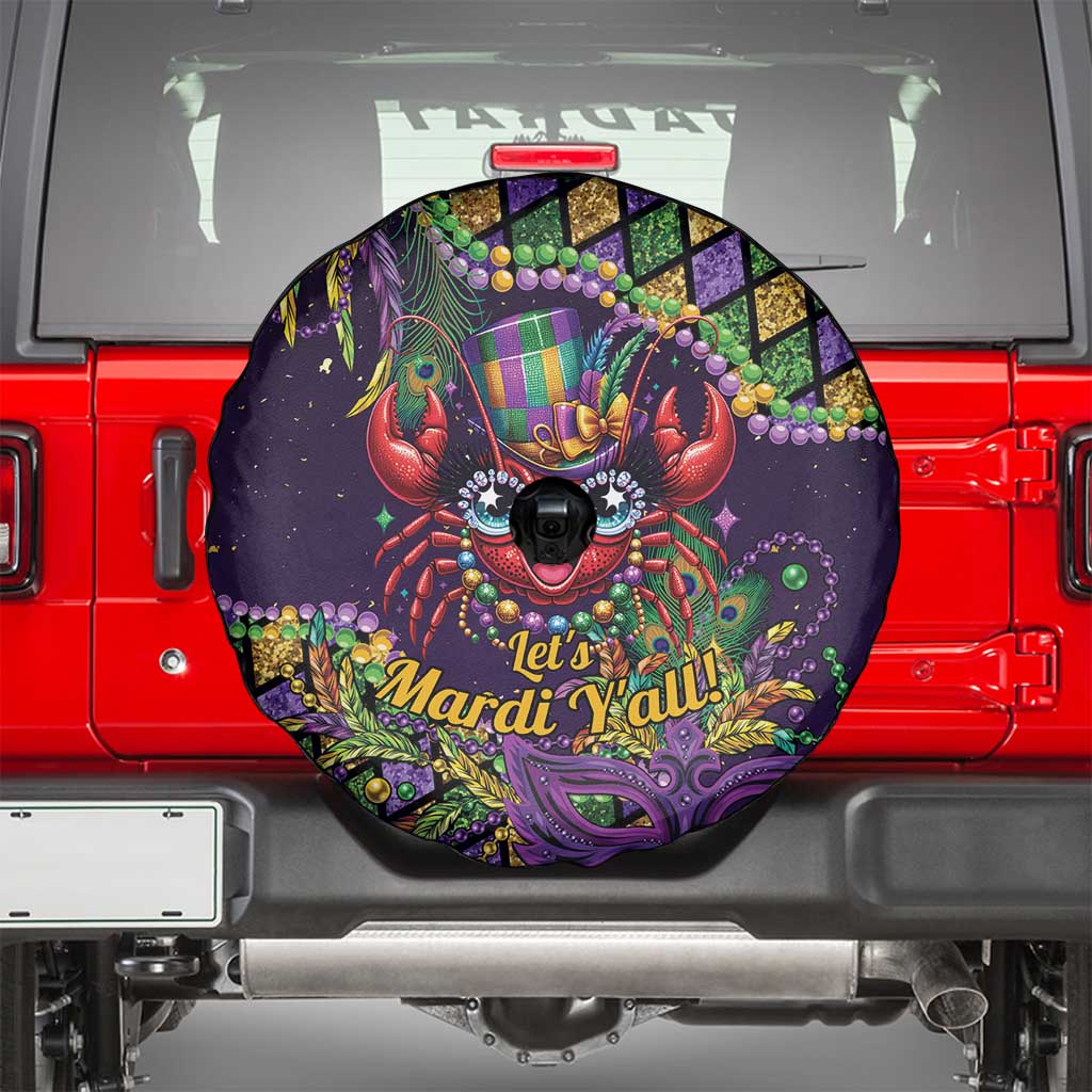 Mardi Gras Crawfish Spare Tire Cover Let's Mardi Y'all - Wonder Print Shop