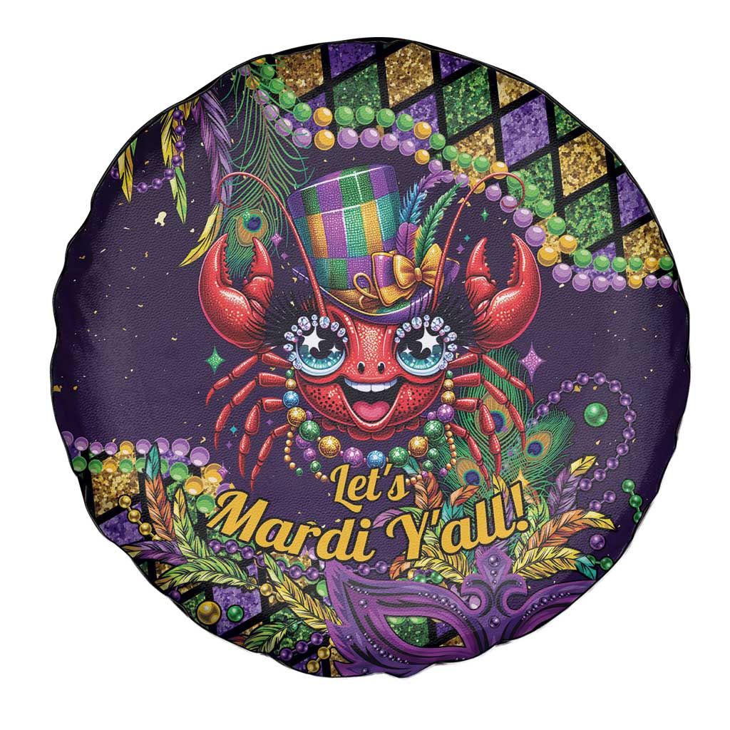 Mardi Gras Crawfish Spare Tire Cover Let's Mardi Y'all - Wonder Print Shop
