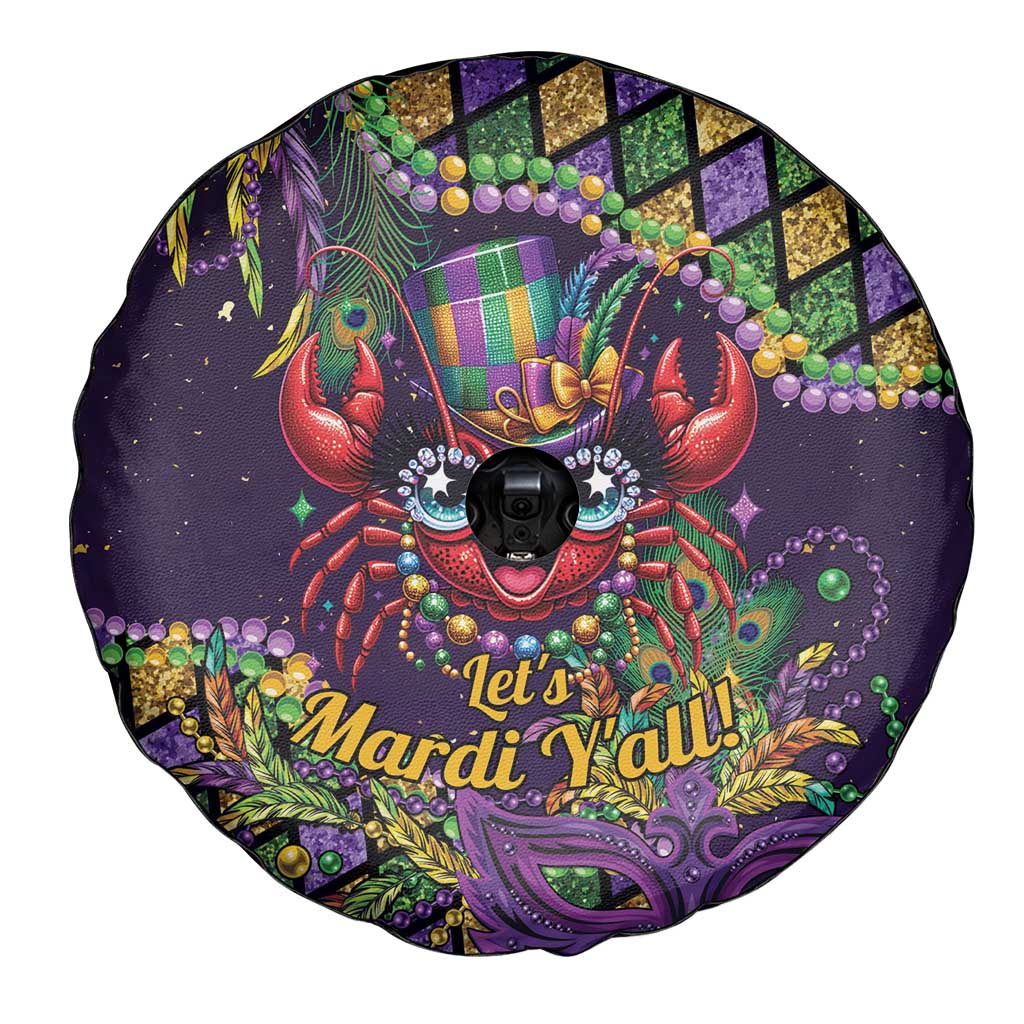 Mardi Gras Crawfish Spare Tire Cover Let's Mardi Y'all - Wonder Print Shop