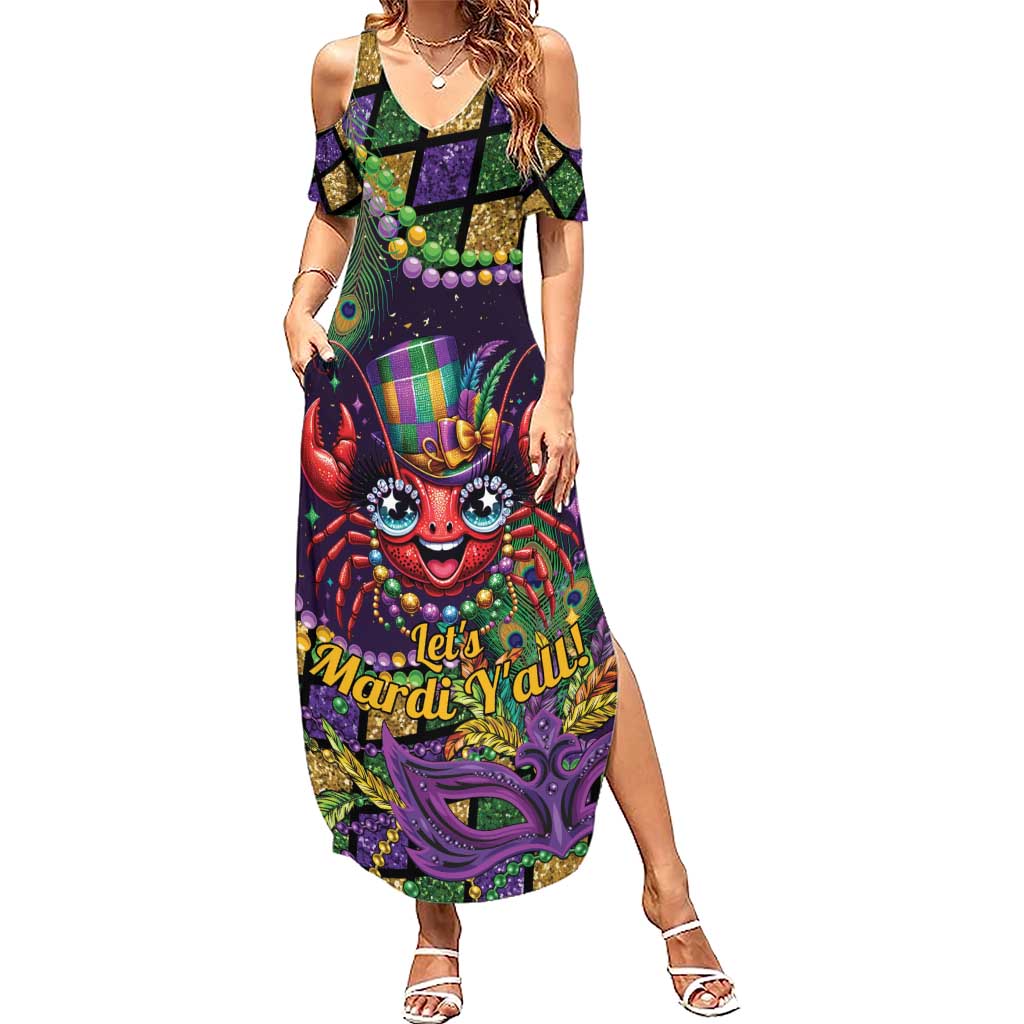 Mardi Gras Crawfish Summer Maxi Dress Let's Mardi Y'all - Wonder Print Shop