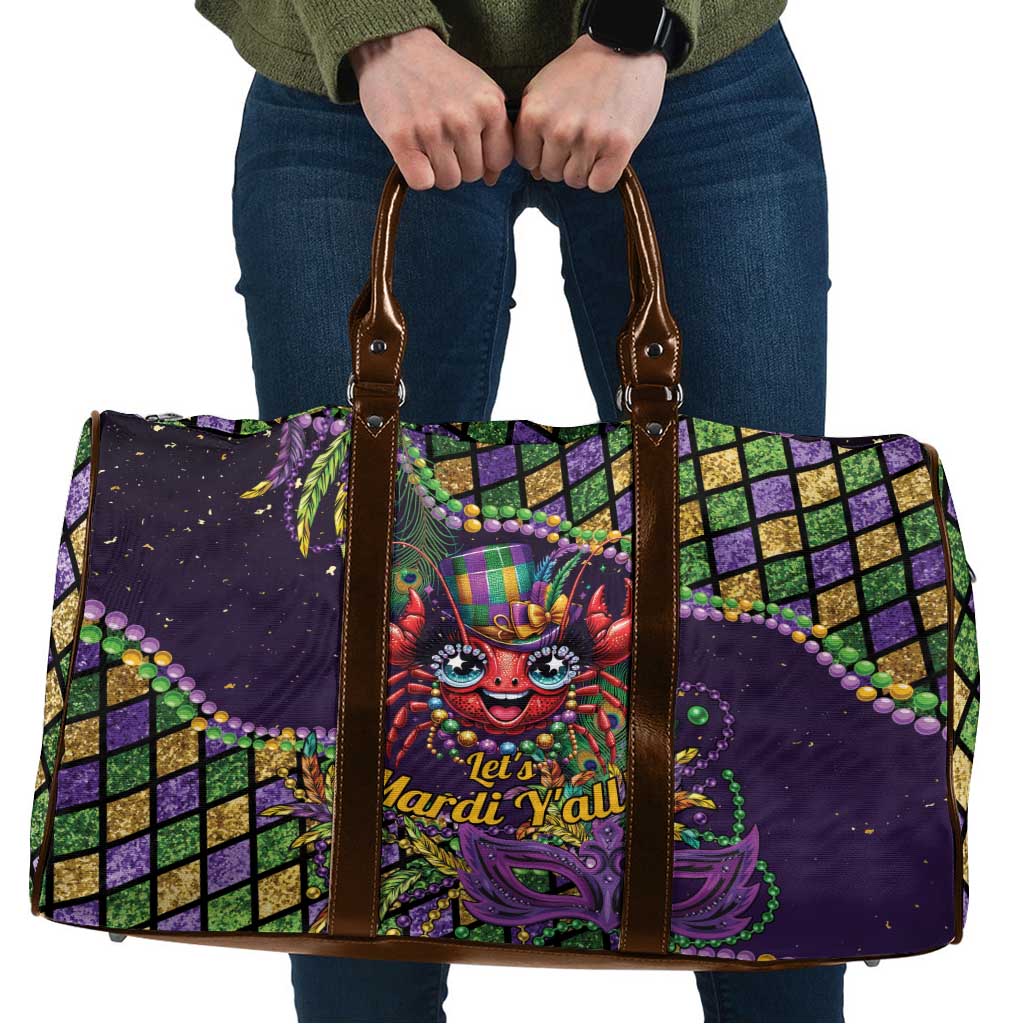 Mardi Gras Crawfish Travel Bag Let's Mardi Y'all - Wonder Print Shop
