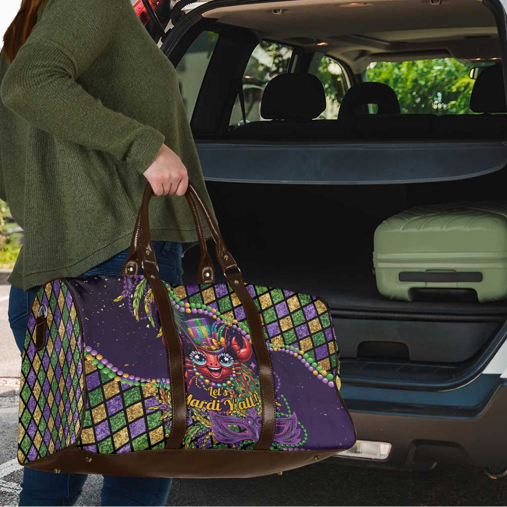 Mardi Gras Crawfish Travel Bag Let's Mardi Y'all - Wonder Print Shop
