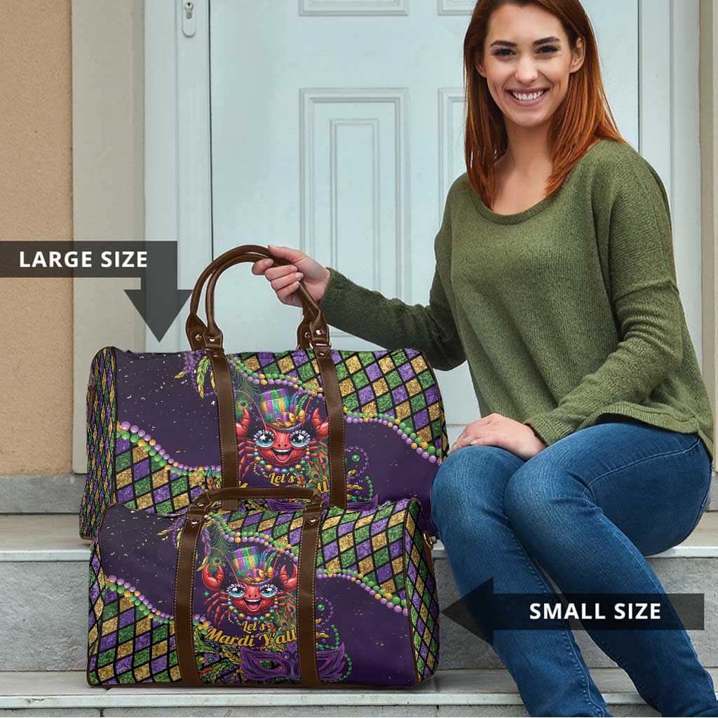 Mardi Gras Crawfish Travel Bag Let's Mardi Y'all - Wonder Print Shop