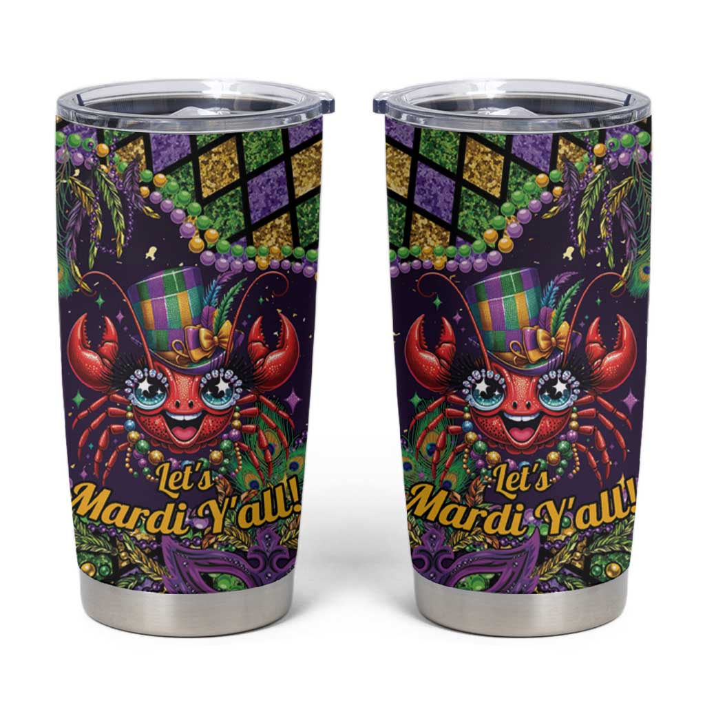 Mardi Gras Crawfish Tumbler Cup Let's Mardi Y'all - Wonder Print Shop