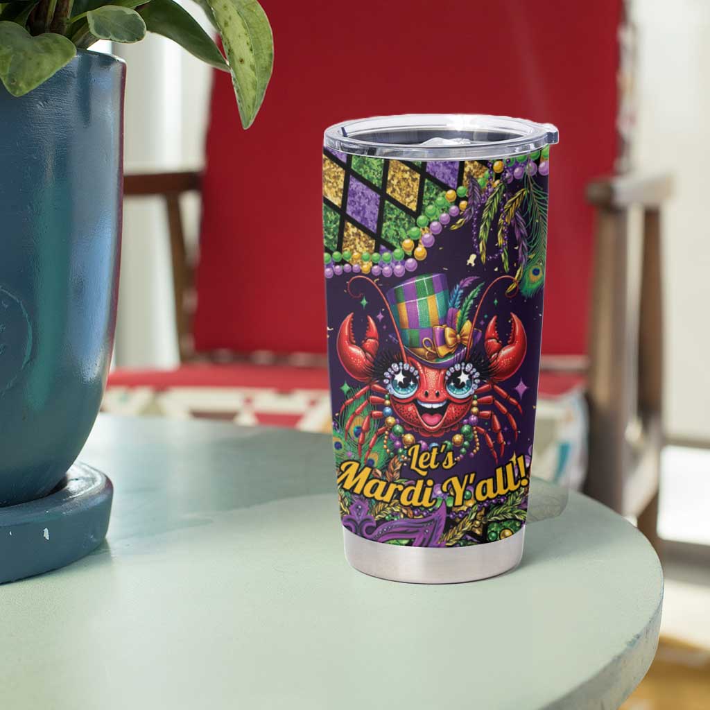 Mardi Gras Crawfish Tumbler Cup Let's Mardi Y'all - Wonder Print Shop