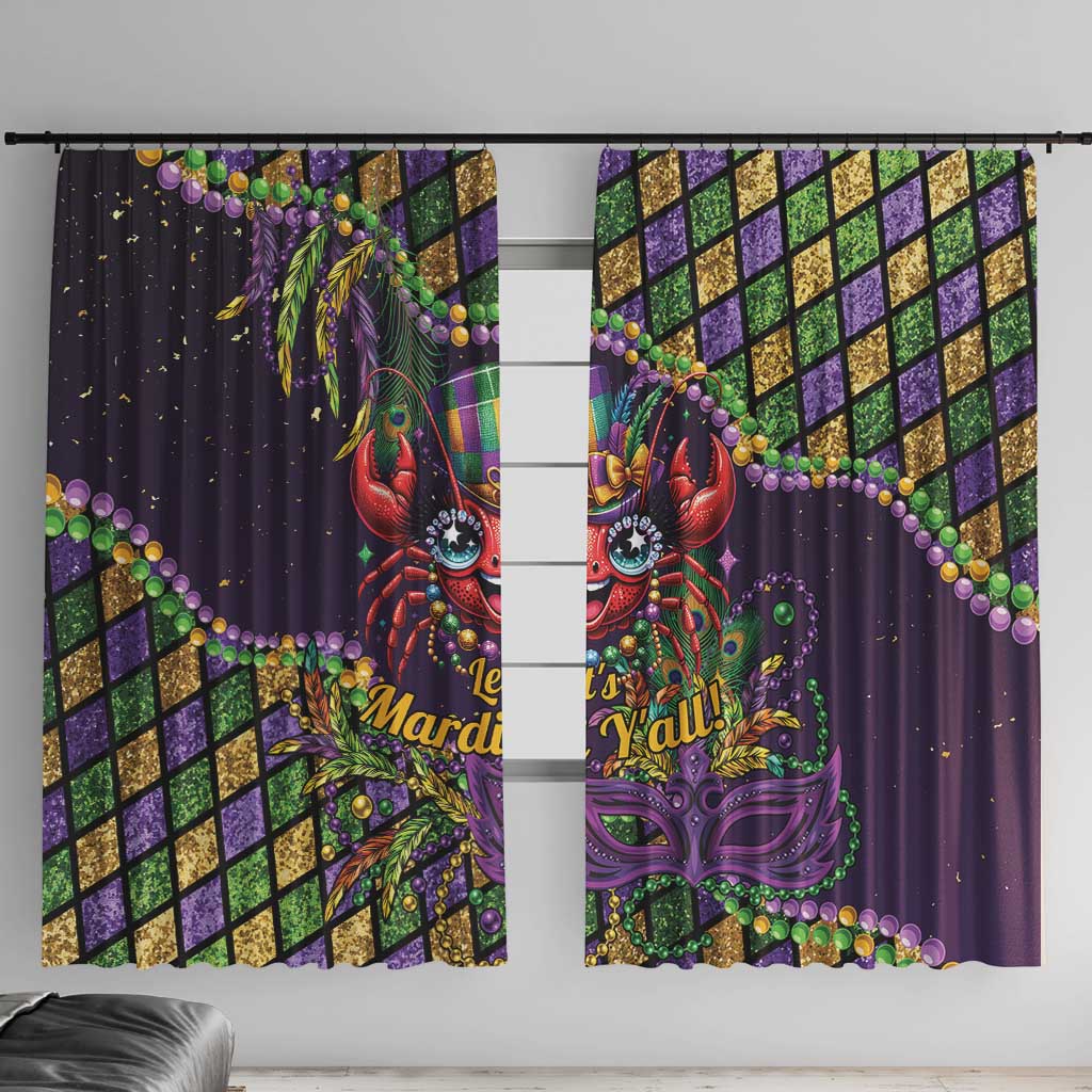 Mardi Gras Crawfish Window Curtain Let's Mardi Y'all - Wonder Print Shop