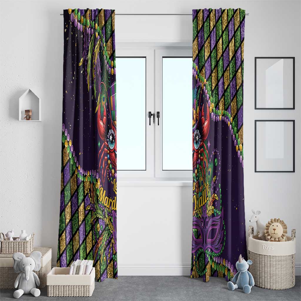 Mardi Gras Crawfish Window Curtain Let's Mardi Y'all - Wonder Print Shop