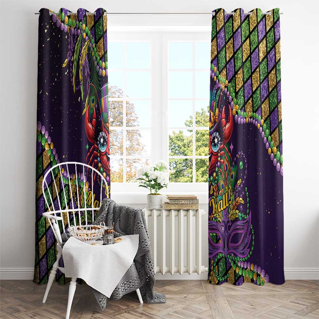 Mardi Gras Crawfish Window Curtain Let's Mardi Y'all - Wonder Print Shop