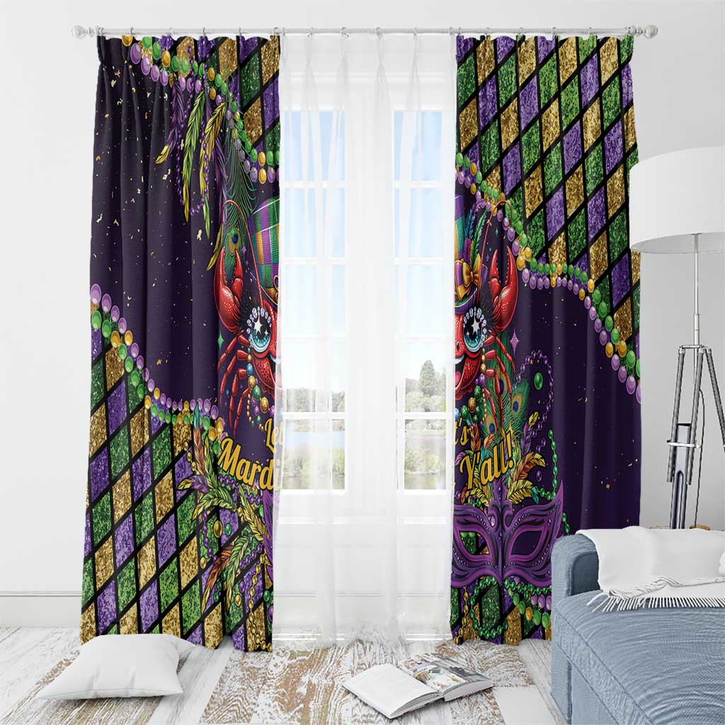 Mardi Gras Crawfish Window Curtain Let's Mardi Y'all - Wonder Print Shop