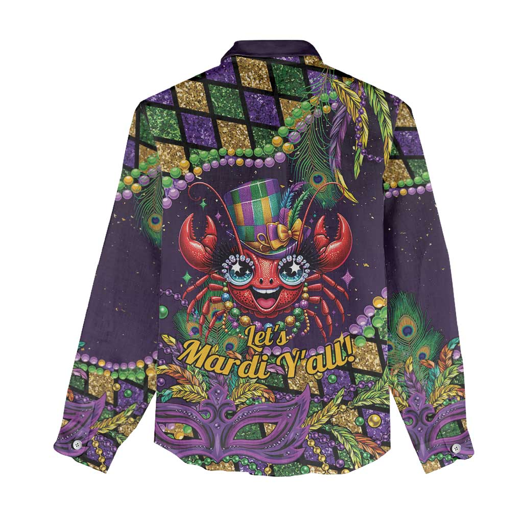 Mardi Gras Crawfish Women Casual Shirt Let's Mardi Y'all - Wonder Print Shop