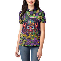 Mardi Gras Crawfish Women Polo Shirt Let's Mardi Y'all - Wonder Print Shop