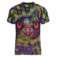Mardi Gras Crawfish Women V-Neck T-Shirt Let's Mardi Y'all - Wonder Print Shop