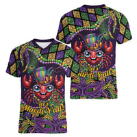 Mardi Gras Crawfish Women V-Neck T-Shirt Let's Mardi Y'all - Wonder Print Shop
