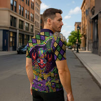 Mardi Gras Crawfish Zipper Polo Shirt Let's Mardi Y'all - Wonder Print Shop