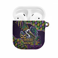 Mardi Gras Pelican AirPods Case Crowned Feathers Carnival Reign - Wonder Print Shop