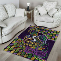 Mardi Gras Pelican Area Rug Crowned Feathers Carnival Reign - Wonder Print Shop