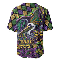 Mardi Gras Pelican Baseball Jersey Crowned Feathers Carnival Reign - Wonder Print Shop