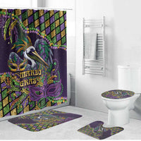 Mardi Gras Pelican Bathroom Set Crowned Feathers Carnival Reign - Wonder Print Shop