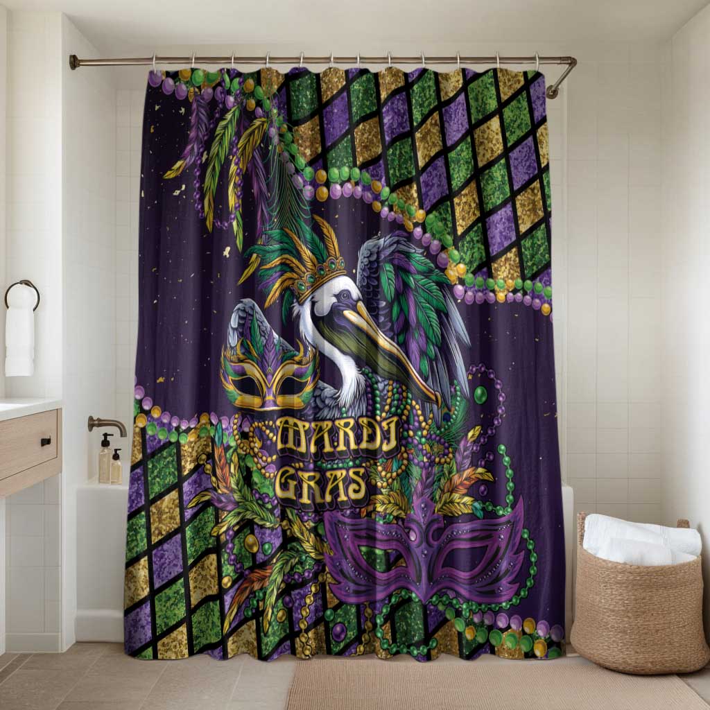 Mardi Gras Pelican Bathroom Set Crowned Feathers Carnival Reign - Wonder Print Shop