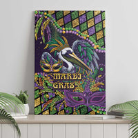 Mardi Gras Pelican Canvas Wall Art Crowned Feathers Carnival Reign - Wonder Print Shop