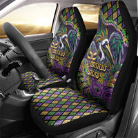 Mardi Gras Pelican Car Seat Cover Crowned Feathers Carnival Reign - Wonder Print Shop