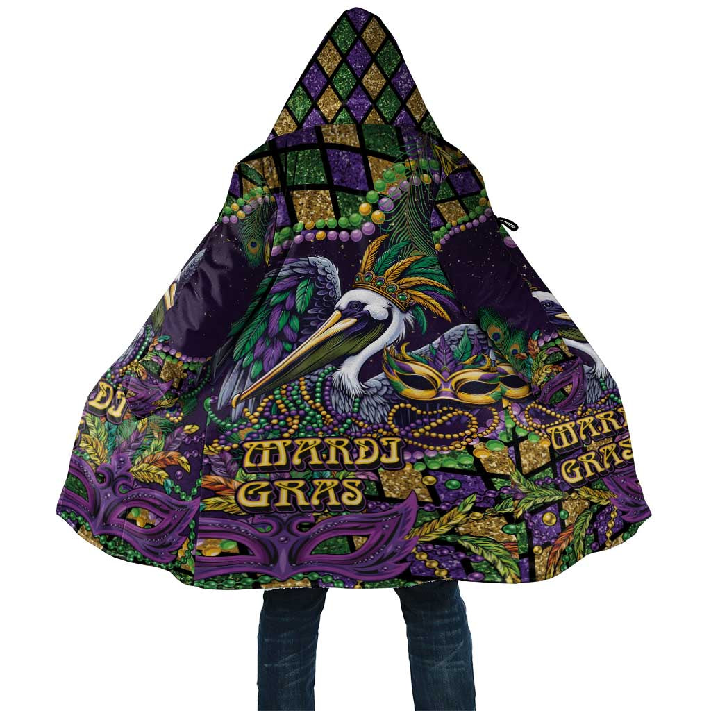Mardi Gras Pelican Cloak Crowned Feathers Carnival Reign - Wonder Print Shop