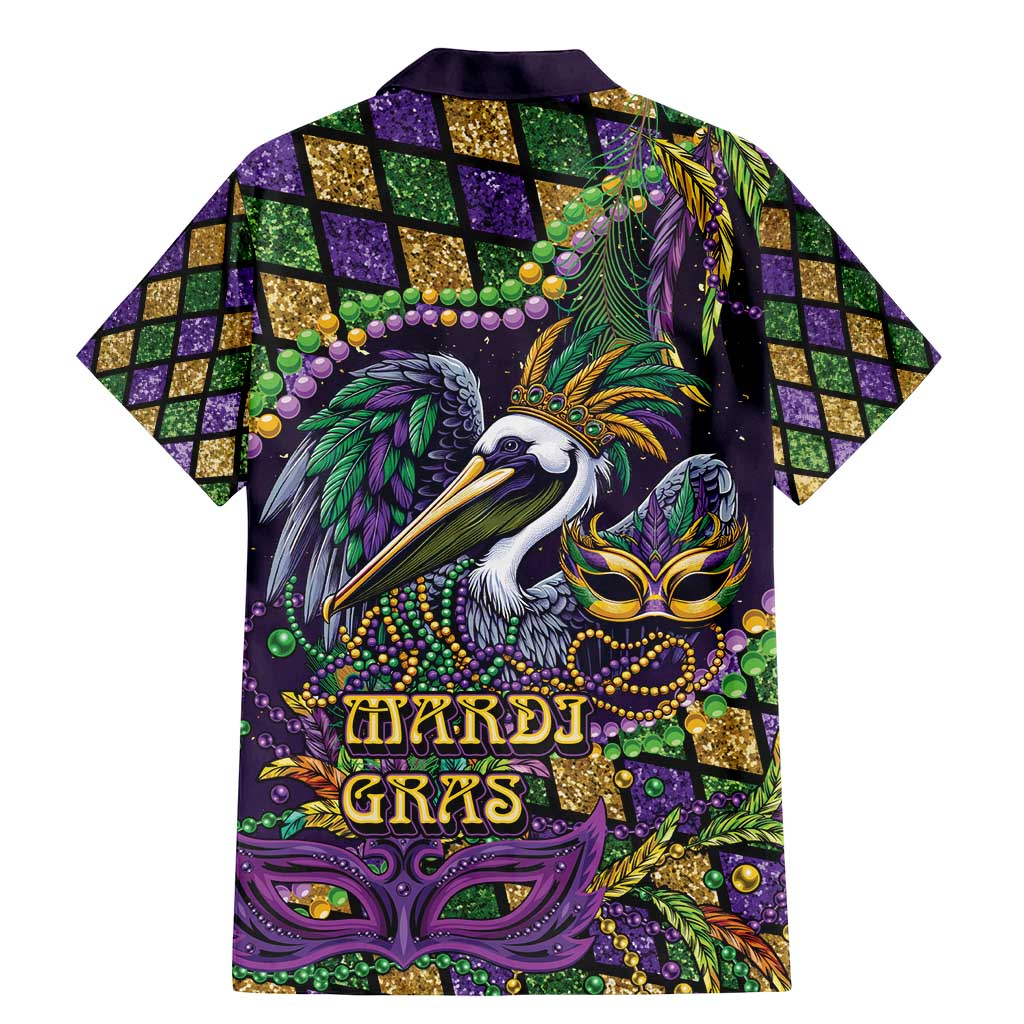Mardi Gras Pelican Family Matching Mermaid Dress and Hawaiian Shirt Crowned Feathers Carnival Reign - Wonder Print Shop