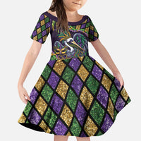 Mardi Gras Pelican Family Matching Puletasi and Hawaiian Shirt Crowned Feathers Carnival Reign - Wonder Print Shop