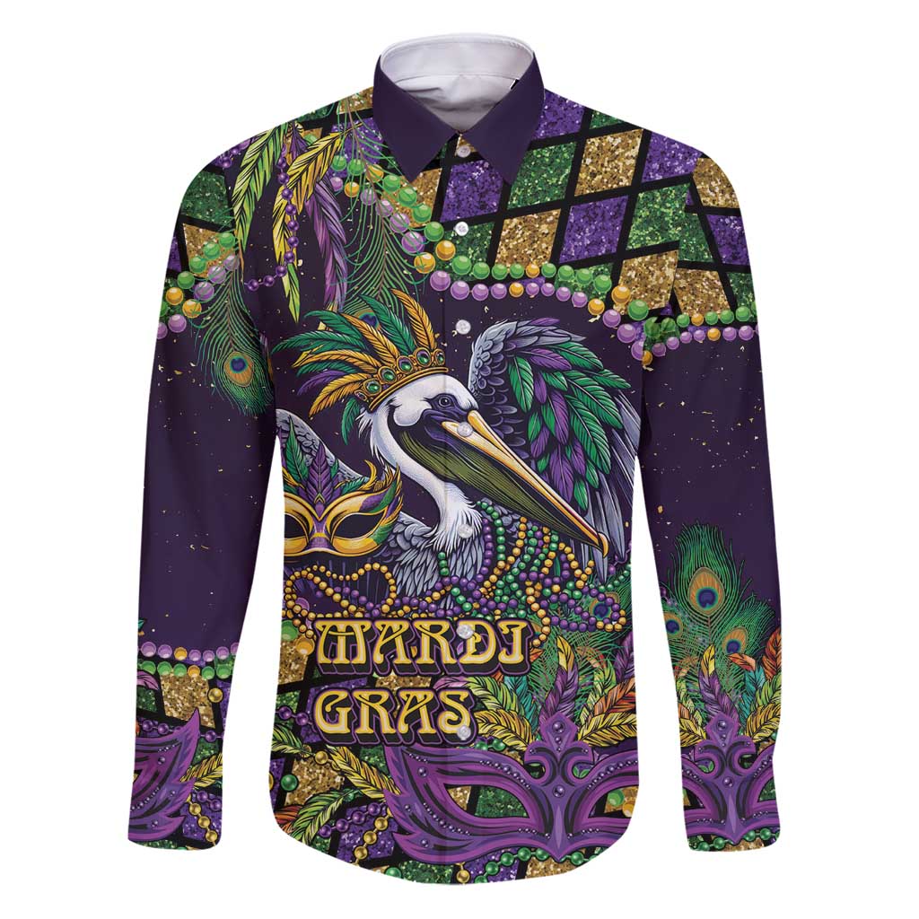 Mardi Gras Pelican Family Matching Puletasi and Hawaiian Shirt Crowned Feathers Carnival Reign - Wonder Print Shop
