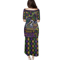 Mardi Gras Pelican Family Matching Puletasi and Hawaiian Shirt Crowned Feathers Carnival Reign - Wonder Print Shop