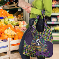 Mardi Gras Pelican Grocery Bag Crowned Feathers Carnival Reign - Wonder Print Shop