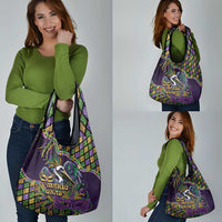 Mardi Gras Pelican Grocery Bag Crowned Feathers Carnival Reign - Wonder Print Shop