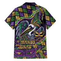 Mardi Gras Pelican Hawaiian Shirt Crowned Feathers Carnival Reign - Wonder Print Shop