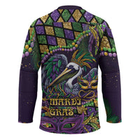 Mardi Gras Pelican Hockey Jersey Crowned Feathers Carnival Reign - Wonder Print Shop