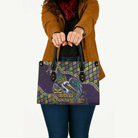 Mardi Gras Pelican Leather Bag Crowned Feathers Carnival Reign - Wonder Print Shop