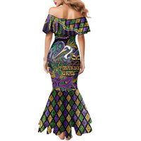 Mardi Gras Pelican Mermaid Dress Crowned Feathers Carnival Reign - Wonder Print Shop