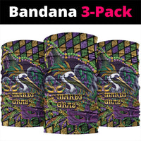 Mardi Gras Pelican Neck Gaiter Crowned Feathers Carnival Reign - Wonder Print Shop