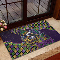 Mardi Gras Pelican Rubber Doormat Crowned Feathers Carnival Reign - Wonder Print Shop