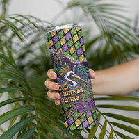 Mardi Gras Pelican Skinny Tumbler Crowned Feathers Carnival Reign - Wonder Print Shop