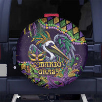Mardi Gras Pelican Spare Tire Cover Crowned Feathers Carnival Reign - Wonder Print Shop