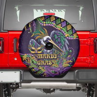 Mardi Gras Pelican Spare Tire Cover Crowned Feathers Carnival Reign - Wonder Print Shop
